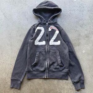 Early 2000s Hollister 22 Thermal Lined Zip Up Hoodie Emo Grunge Mallcore